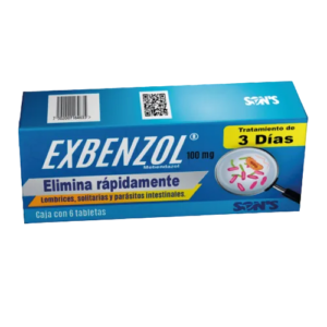 EXBENZOL (Mebendazol) 100 MG. C/6 TABS. SONS