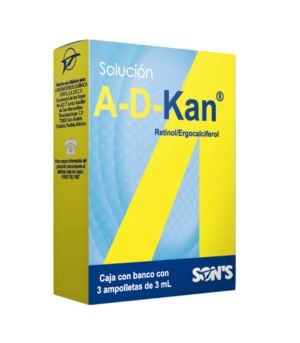 A-D-KAN (Retinol/Ergocalciferol) SOL. INGERIBLE 6000-400 UI/3 ML. C/3 AMPTAS. SONS