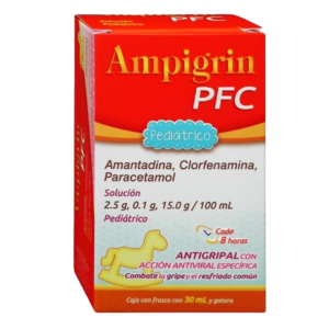 AMPIGRIN PFC (Amantadina/Clorfenamina/Paracetamol) SOL. PED. 2.5-0.1-15.0 G/100 ML. FCO. 30 ML.