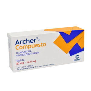 ARCHER COMPUESTO (Telmisartán+Hidroclorotiazida) 80/12.5 MG. C/14 TABS. MAVER