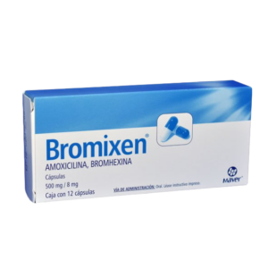 BROMIXEN (Bromhexina+Amoxicilina) 500/8 MG. C/12 CAPS. MAVER