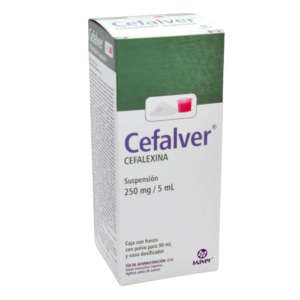 CEFALVER (cefalexina) 250 MG/5 ML. SUSP. FCO. 90 ML. MAVER