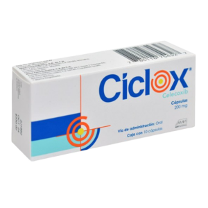 CICLOX (Celecoxib) 200 MG. C/10 CAPS. MAVI