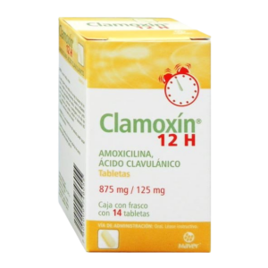 CLAMOXIN (Amoxicilina+Ácido Clavulánico) 875/125 MG. 12H C/14 TABS. MAVER