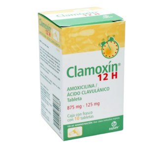 CLAMOXIN (Amoxicilina+Ácido Clavulánico) 875/125 MG. 12H C/10 TABS. MAVER