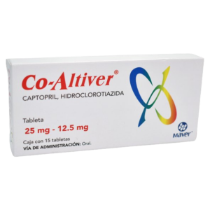 CO-ALTIVER (Captopril+Hidroclorotiazida) 25/12.5 MG. C/15 TABS. MAVER