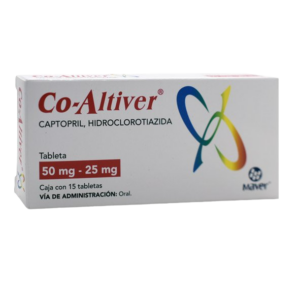 CO-ALTIVER (Captopril+Hidroclorotiazida) 50/25 MG. C/15 TABS. MAVER