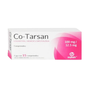 CO-TARSAN (Losartán+Hidroclorotiazida) 100/12.5 MG. C/15 COMPS. MAVER