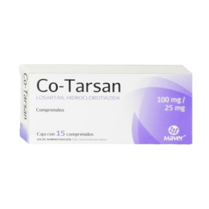 CO-TARSAN (Losartán+Hidroclorotiazida) 100/25 MG. C/15 COMPS. MAVER