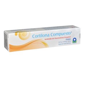 CORTILONA COMPUESTO (Fluocinolona/Clioquinol) CREMA 0.01-3.0 G/100 G. TUBO C/30 G. OFFENBACH