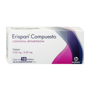 ERISPAN COMPUESTO (Loratadina/Betametasona) 5/0.25 MG. C/10 TABS. MAVER