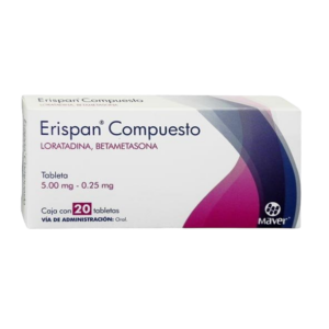 ERISPAN COMPUESTO (Loratadina/Betametasona) 5/0.25 MG C/20 TABS. MAVER