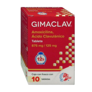 GIMACLAV (Amoxicilina/Ácido Clavulánico) 12h 875/125 MG. C/10 TABS. COLLINS