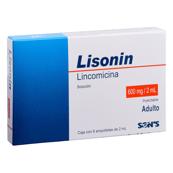 LISONIN (Lincomicina) SOL. INY ADULTO 600 MG/2 ML. C/6 AMPTAS. SONS