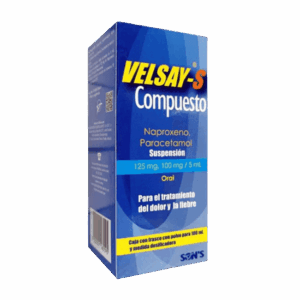 VELSAY-S COMPUESTO (Naproxeno Sódico/Paracetamol) SUSP. 125-100 MG/5 ML. FCO. 100 ML. SONS