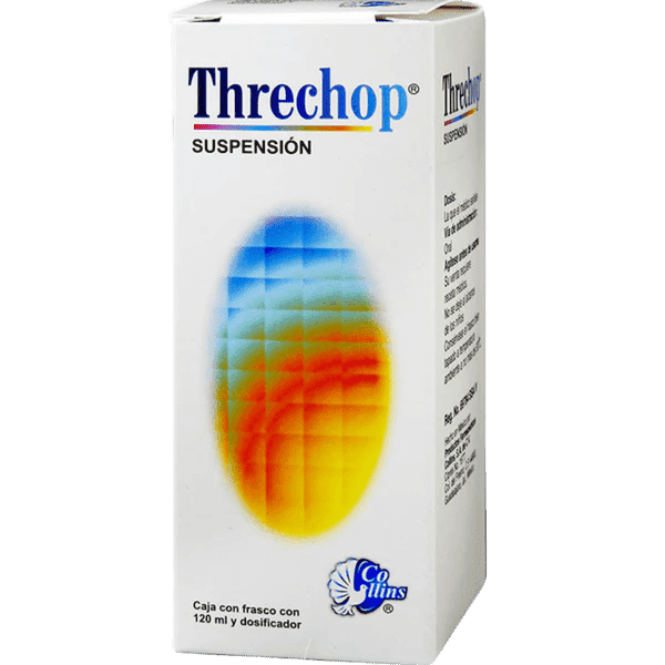 THRECHOP (Furazolidona/Diyodohidroxiquinoleina/Homatropina/Caolin/Pectina) SUSP. 0.40-1.25-20-1-0.02 G/100 ML. FCO. 120 ML. COLLINS