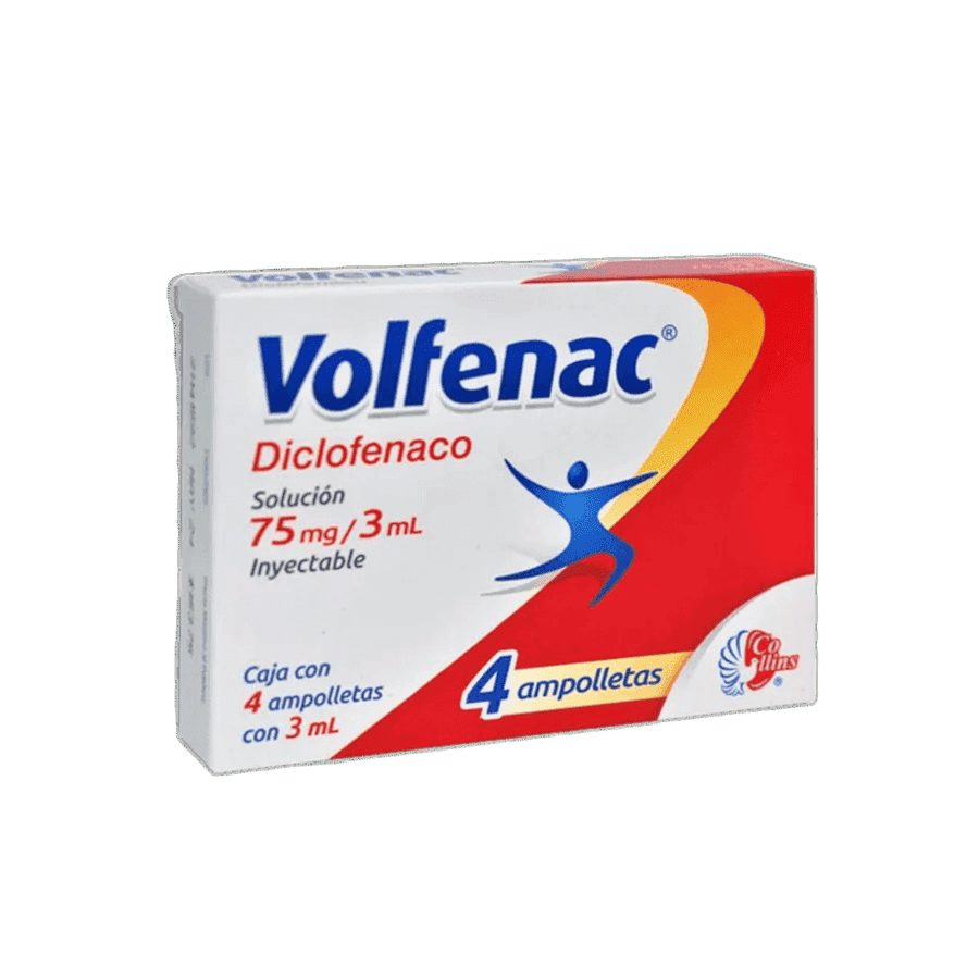 VOLFENAC (Diclofenaco Sódico) SOL. INY. 75 MG/3 ML. C/4 AMPTAS. COLLINS
