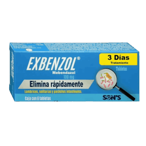 EXBENZOL (Mebendazol) 100 MG. C/6 TABS. SONS