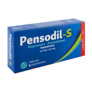 PENSODIL-S (Naproxeno Sódico/Paracetamol) 100/200 MG. C/5 SUPOSITORIOS LOEFFLER