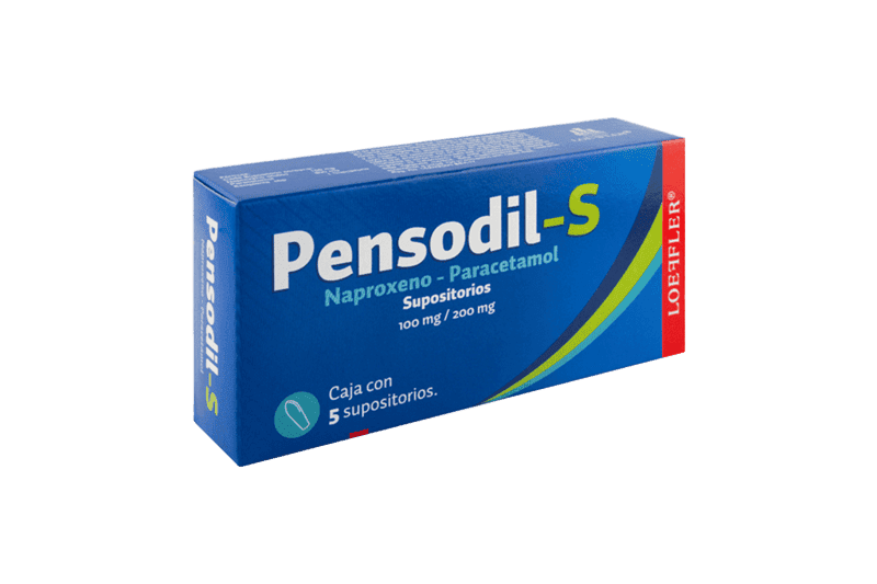 PENSODIL-S (Naproxeno Sódico/Paracetamol) 100/200 MG. C/5 SUPOSITORIOS LOEFFLER