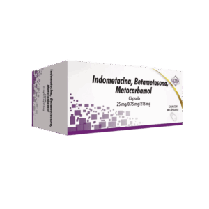 INDOMETACINA/BETAMETASONA/METOCARBAMOL 25/0.75/215 MG. C/20 CAPS. ULTRA