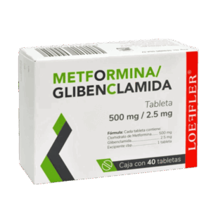 METFORMINA/GLIBENCLAMIDA 500/2.5 MG. C/40 TABS. LOEFFLER