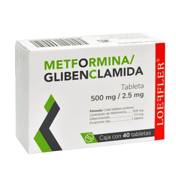 METFORMINA/GLIBENCLAMIDA 500/2.5 MG. C/40 TABS. LOEFFLER
