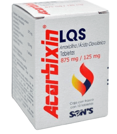 ACARBIXIN LQS (Amoxicilina,Ácido Clavulánico) 875/125 MG. C/10 TABS. SONS