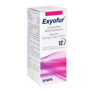 EXYOFUR (Loratadina/Betametasona) SOL. 12H 100-5 MG/100 ML. FCO 60 ML. SONS