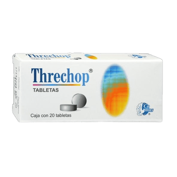 THRECHOP ( Furazolidona/Diyodohidroxiquinoleina/Homatropina/Carbon Activado)50/200/2/200 MG. C/20 TABS. COLLINS