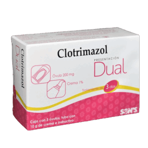 CLOTRIMAZOL DUAL (Clotrimazol) 3 DIAS C/3 OVS. 200 MG. Y TUBO CMA. 10 G. 1%. SONS