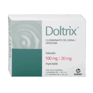 DOLTRIX (Butilhioscina ó Hioscina + Clonixinato de Lisina) 100-20 MG/4 ML. SOL. INY. C/6 AMP. MAVER