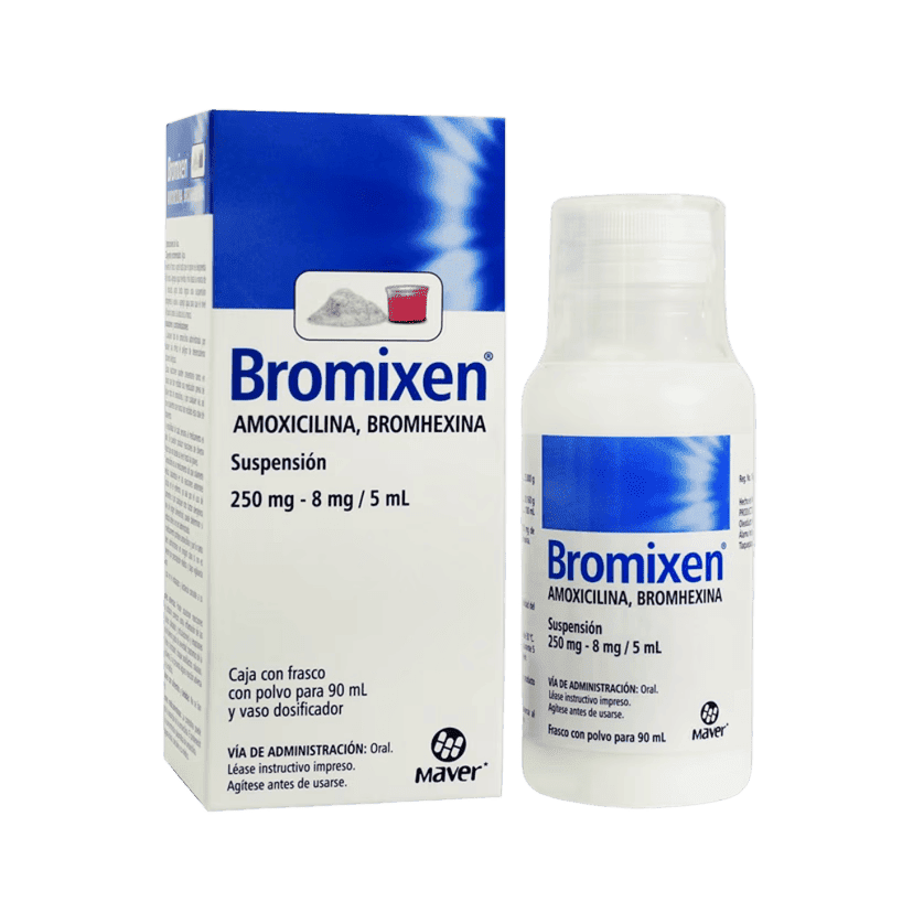 BROMIXEN (Bromhexina+Amoxicilina) 250-8 MG/5 ML. SUSP. FCO. 90 ML. MAVER