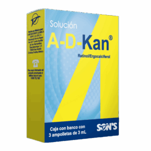 A-D-KAN (Retinol/Ergocalciferol) SOL. INGERIBLE 6000-400 UI/3 ML. C/3 AMPTAS. SONS