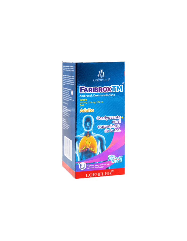 FARIBROX TM JBE. (Dextrometorfano/Ambroxol) ADULTO 225-225 MG/100 ML. FCO. 150 ML. LOEFFLER