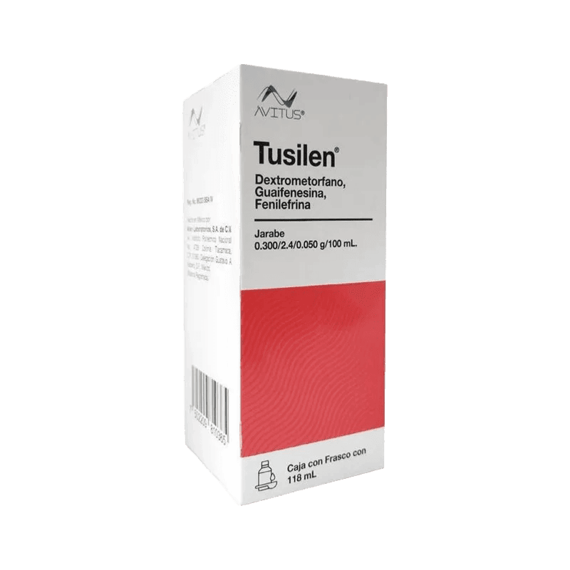TUSILEN JARABE ADULTO (Dextrometorfano/Guaifenesina/Fenilefrina) 0.300-2.4-0.050 G/100 ML. FCO. 118 ML. AVITUS