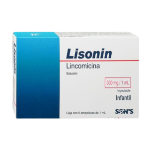 LISONIN (Lincomicina) SOL. INFANTIL 300 MG/1 ML. y JGA C/6 AMPTA. SONS