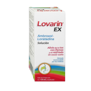 LOVARIN-EX (Loratadina/Ambroxol) SOLUCIÓN 100-600 MG/100 ML. FCO. 120 ML. COLLINS