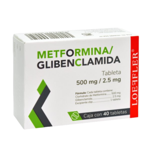 METFORMINA/GLIBENCLAMIDA 500/2.5 MG. C/40 TABS. LOEFFLER