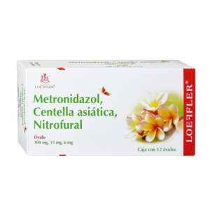 METRONIDAZOL/CENTELLA ASIÁTICA/NITROFURAL 300/15/6 MG. C/12 OVS. LOEFFLER