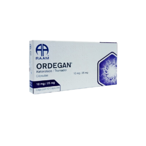 ORDEGAN (Ketorolaco/Tramadol) 10/25 MG. C/10 CAPS. RAAM