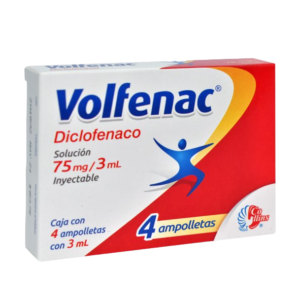 VOLFENAC (Diclofenaco Sódico) SOL. INY. 75 MG/3 ML. C/4 AMPTAS. COLLINS