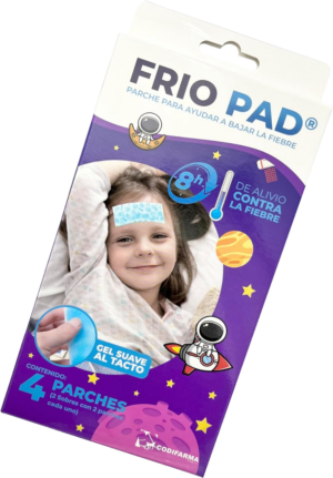 FRIOPAD PARCHE REFRESCANTE PARA ALIVIAR FIEBRE. 8 HORAS DE ALIVIO , CAJA C/4 PARCHES. CODIFARMA