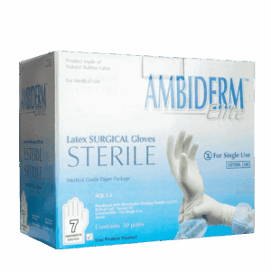 AMBIDERM GUANTE ELITE CIRUJANO #8 C/50 PARES. ESTÉRIL.