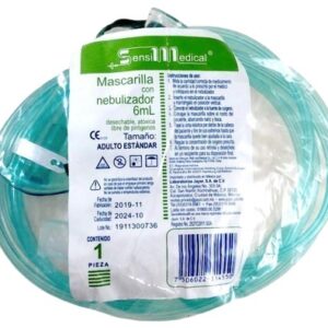 MASCARILLA DE OXIGENO CON NEBULIZADOR 6ML ADULTO. SENSIMEDICAL