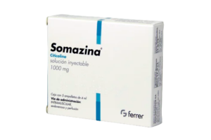 SOMAZINA (citicolina) SOL. INY. 1000 MG C/5 AMP 4 ML. FERRER