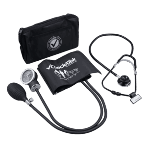KIT DOBLE BAUMANOMETRO ANEROIDE Y ESTETOSCOPIO DOBLE. CHECKATEK
