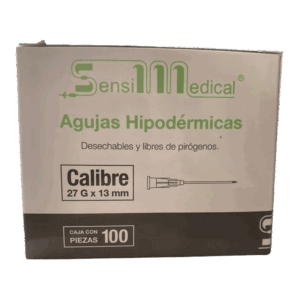 AGUJA HIPODÉRMICA 27X13MM GRIS C/100 PZAS. SENSIMEDICAL