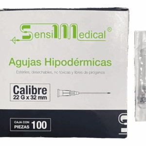 AGUJA HIPODÉRMICA 22X32MM NEGRA C/100 PZAS. SENSIMEDICAL