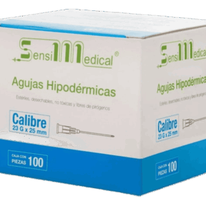 AGUJA HIPODÉRMICA 23X25MM AZUL C/100 PZAS. SENSIMEDICAL
